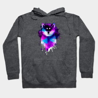 Shiba Inu Stencil Spray Paint Artwork Hoodie